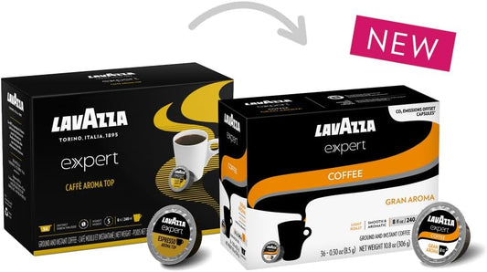 Lavazza Expert Gran Aroma Coffee Capsules, Sweet Taste, Light Roast, Intensity 4 Out 10, Notes Of Floral And Fruit, Aromatic Blend, Coffee Preparation, Blended And Roasted In Italy, (36 Capsules)