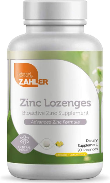 Zahler Zinc Lozenges, 35Mg Chewable Zinc Tablets, Immune Support Antioxidant Supplement, Great Tasting Zinc For Kids And Adults, Certified Kosher, 90 Lozenges