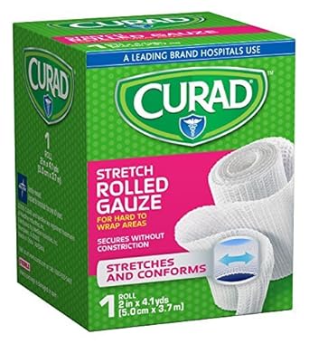 CURAD Stretch Rolled Gauze 2" x 4.1 yds., Pack of 24 : Health & Household