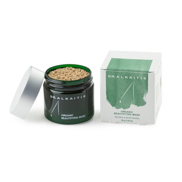 Dr. Alkaitis Organic Beautifying Mask - Mushroom-Powered Treatment With Raw Cacao - Gentle Exfoliation, Skin Plumping & Hydrating (30G/1.05Oz)
