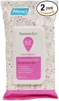Summer's Eve Cleansing Cloths for Sensitive Skin, Island Splash 32 Ct (2 Pack) : Health & Household