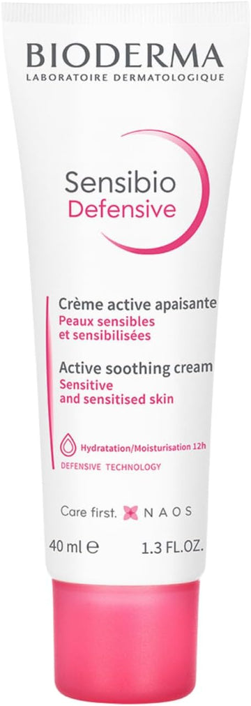 Bioderma Sensibio Defensive - Soothing & Protective Light Face Cream For Sensitive & Dry Skin, Moisturiser Enriched With Vitamin E & Glycerin, 40Ml