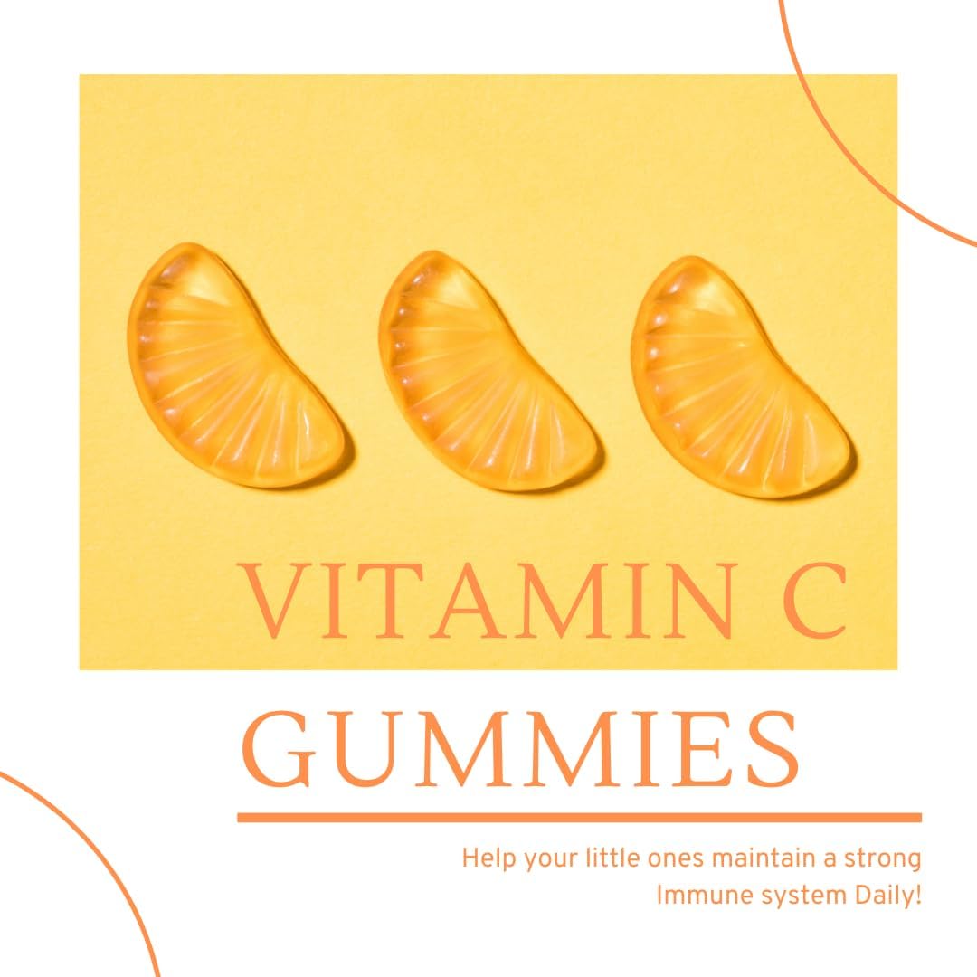 ALFA VITAMINS Vitamin C Gummies for Kids with 250mg, Immune System Support, Daily antioxidant for Kids, Natural Orange Flavor - 100 Gummies : Health & Household