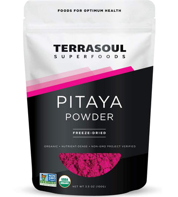 Terrasoul Superfoods Organic Freeze-Dried Pitaya Powder (Dragonfruit), 3.5 Oz - Vibrant Color | Antioxidants | Vitamin C