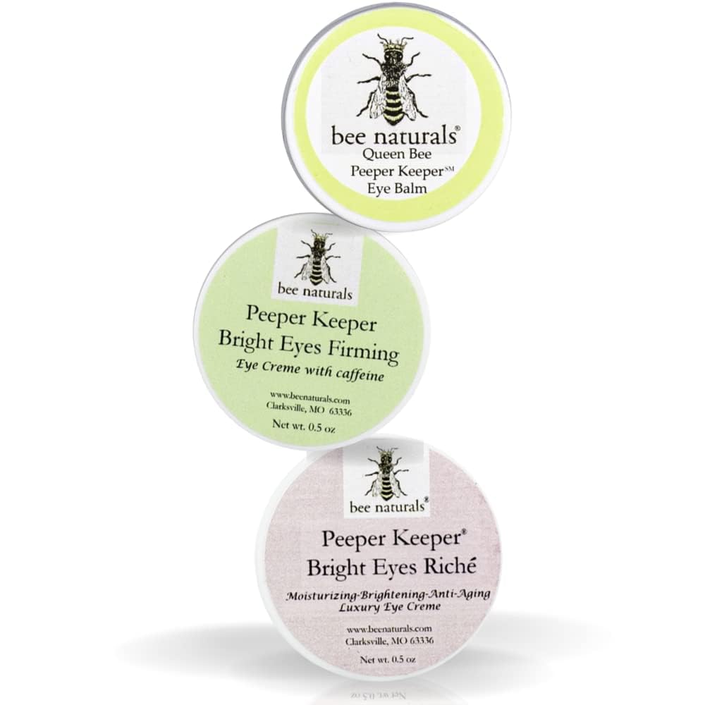 Bee Naturals Peeper Keeper Trio Eye Care, The Best Gift Set For Eye Wrinkles, Puffy Eyes, And Crowfeet