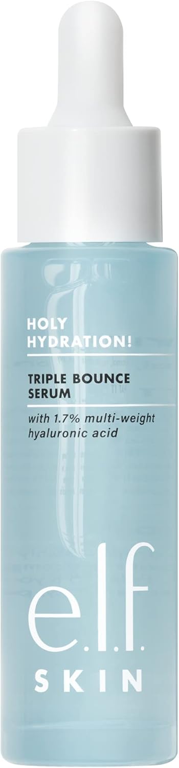 E.L.F. Skin Holy Hydration! Triple Bounce Serum, 1.7% Hyaluronic Acid Serum For Plump, Bouncy Skin, Great For Hydrating Dry Skin