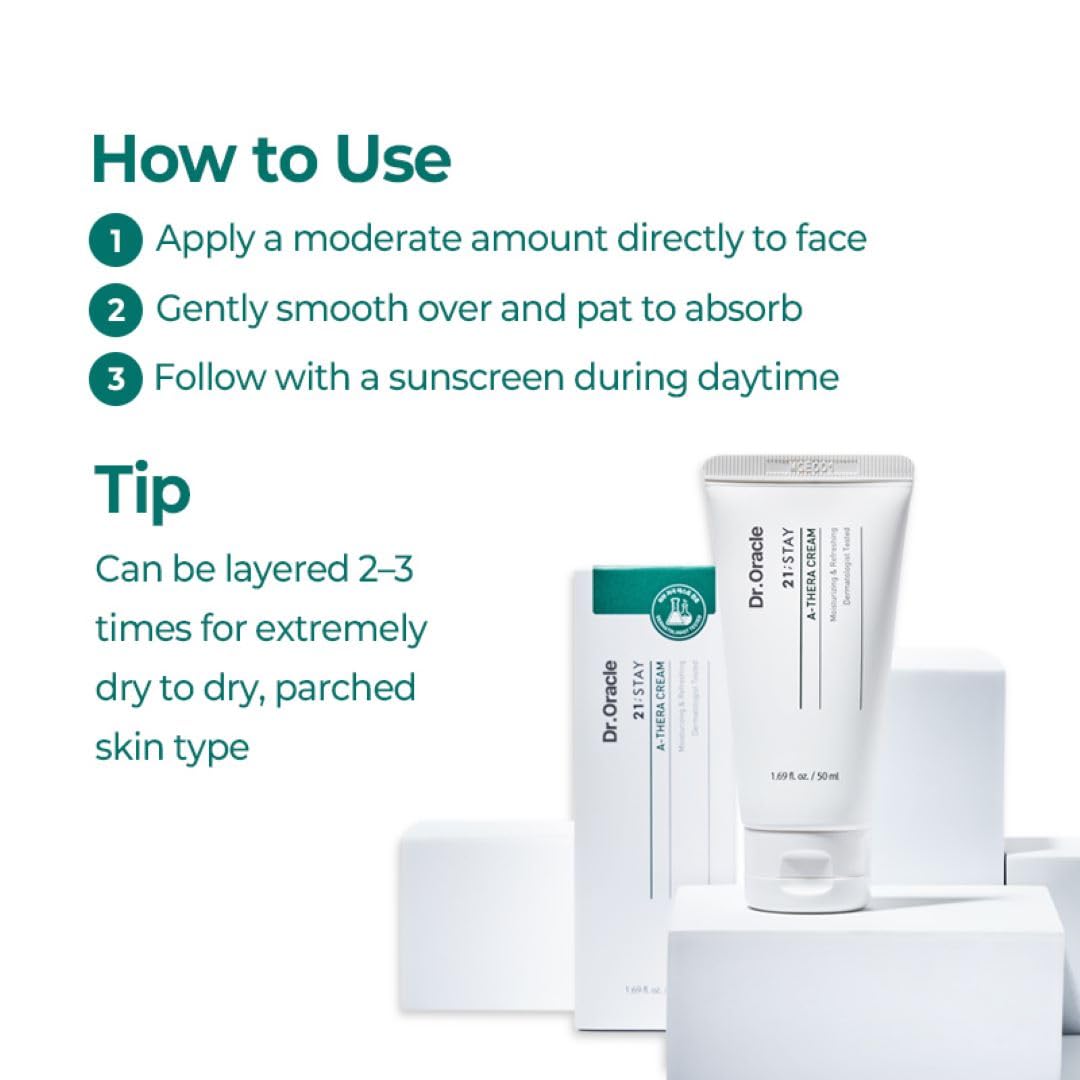 Dr. Oracle 21 Stay A-Thera Cream Gel – Lightweight Gel Moisturizer For Oily, Sensitive Skin, Non-Comedogenic, Korean Skincare, Dermatologist Tested, 1.69 Fl. Oz : Beauty & Personal Care