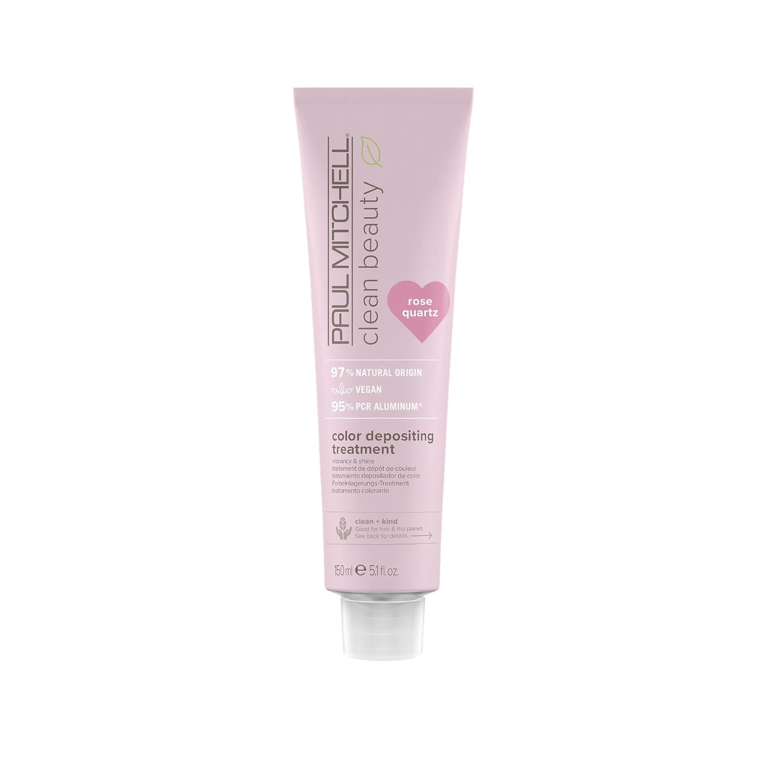 Paul Mitchell Clean Beauty Color-Depositing Treatment, For Refreshing + Protecting Color-Treated Hair 5.1 Oz, Rose Quartz