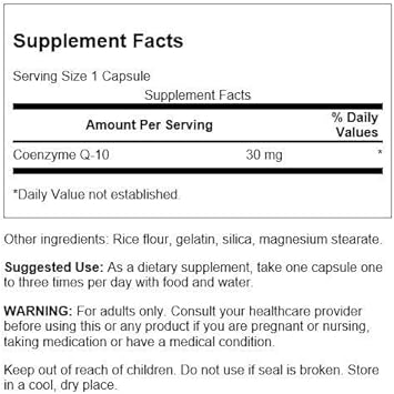 Swanson Coq10 30 30 Milligrams 60 Capsules