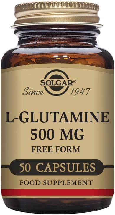 Solgar L-Glutamine 500 mg Vegetable Capsules  - Fuel For Muscles - Supports An Active Healthy Lifestyle - Vegan and Gluten Free