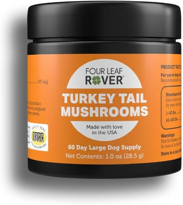 Turkey Tail Mushroom Extract - Critical Immune Support and Prebiotic for Dogs - 60 Day Supply, Depending on Dog’s Weight - Rich in Beta-Glucans - Vet Formulated