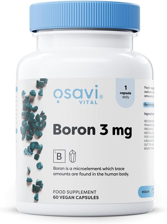 Osavi Boron 3 Mg – 60 Vegan Capsules | Essential Trace Mineral For Bone Health & Hormonal Balance | Supports Metabolism | Clean Label | Vegan–Friendly