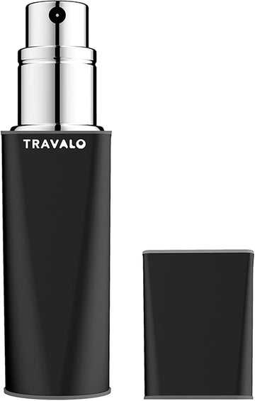 Travalo - Obscura Perfume Atomizer - Revamped Refill System - Premium Refillable Atomizer - Airline Friendly Refillable Perfume Travel Atomizer - Glass-Free - Black - Unisex - 0.17Oz