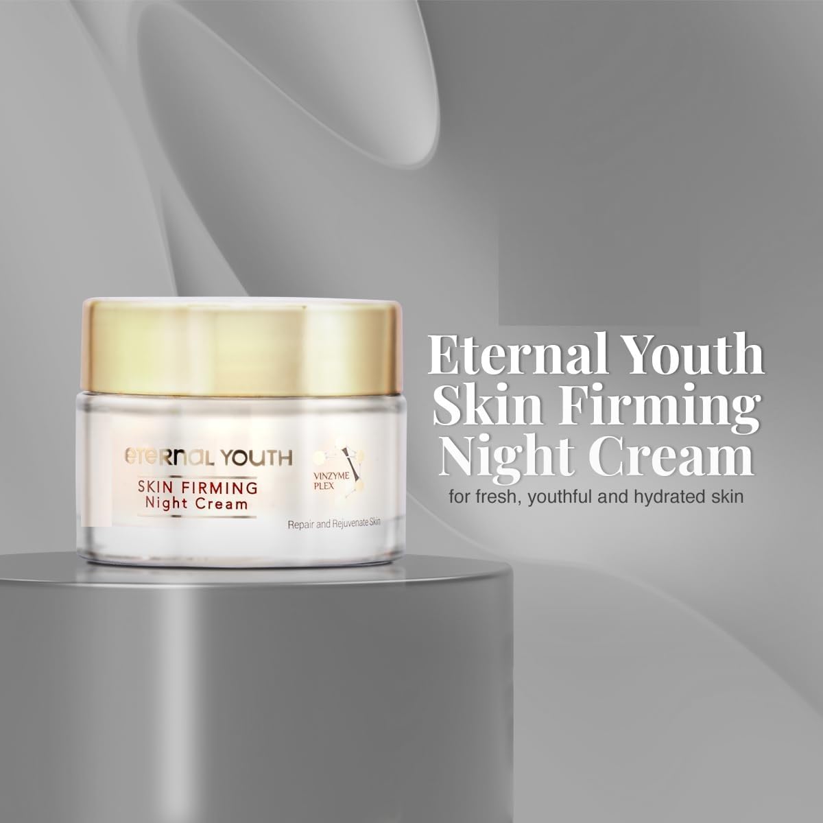Eternal Youth Night Cream – 50G | Skin Firming & Repair Night Cream With Vinzyme Plex, Niacinamide & Vitamin E | Minimizes Signs Of Ageing | Tightens & Rejuvenates Skin Overnight