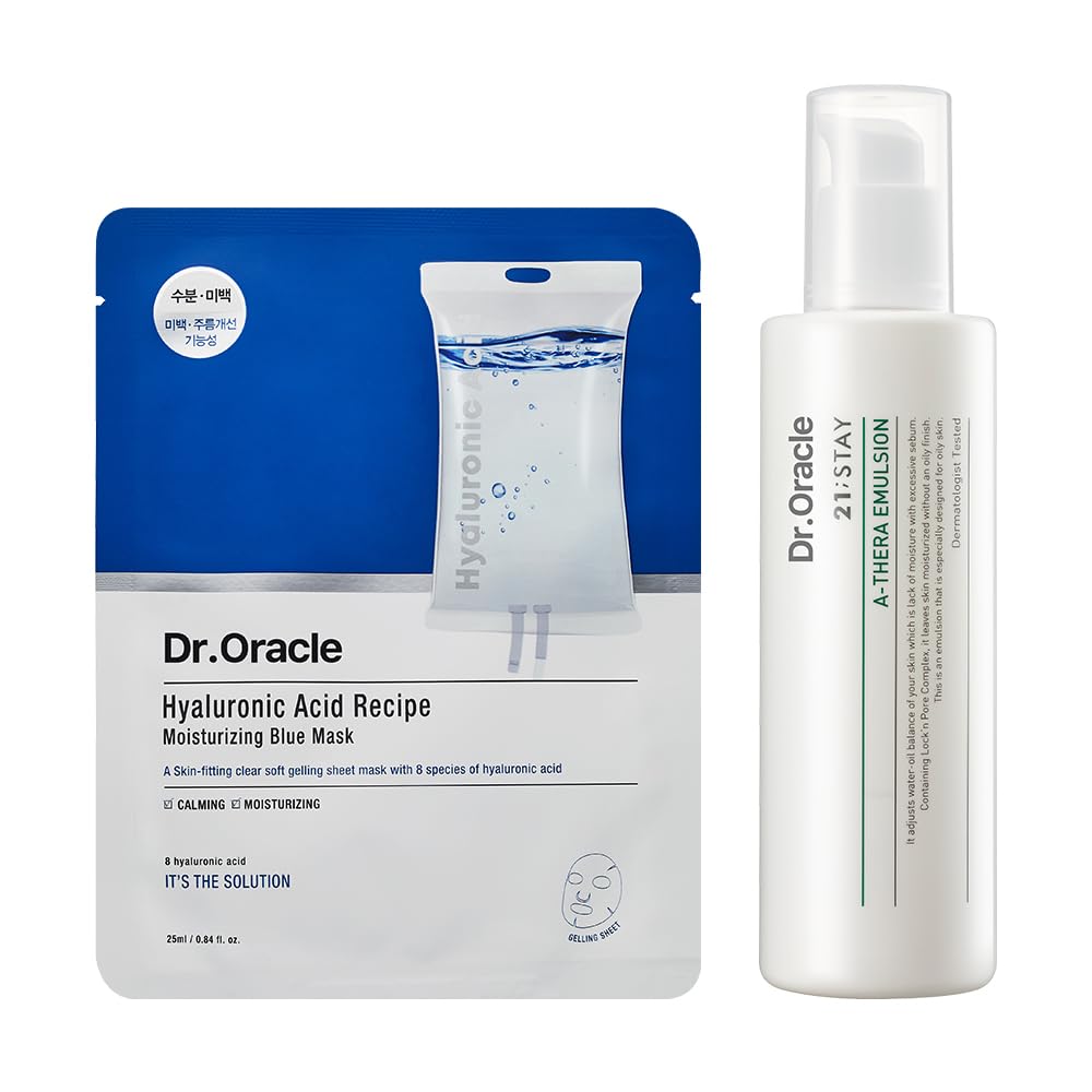 Dr. Oracle [Special Set] Hyaluronic Acid Recipe Moisturizing Blue Mask With Gift - Hydration For Dry Sensitive Skin, Korean Skin Care