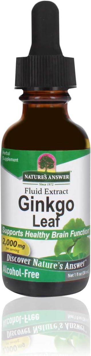 Nature'S Answer Ginkgo Leaf, 1- Ginkgo Biloba Extract Alcohol Free | Promotes Cognitive Function | Mental Clarity | Natural Energy Booster