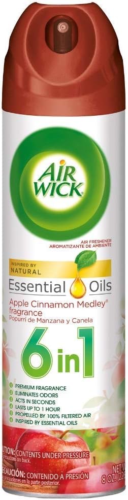 Air Wick Aerosol Spray Air Freshener, Apple Cinnamon Medley, 8 Ounce