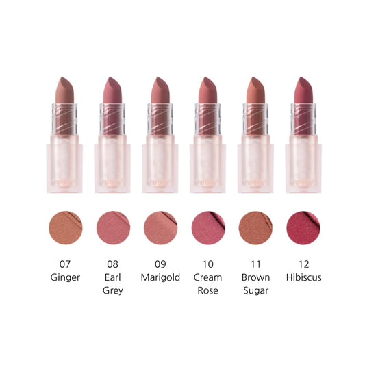 Bbia Last Powder Lipstick Series2 - Powder Matte Lipstick, Full Coverage, Non-Drying Matte Finish, Weightless Velvet Texture, Long-Lasting Lip Makeup, Mlbb, Vegan, Korea Lip Makeup (10 Cream Rose)