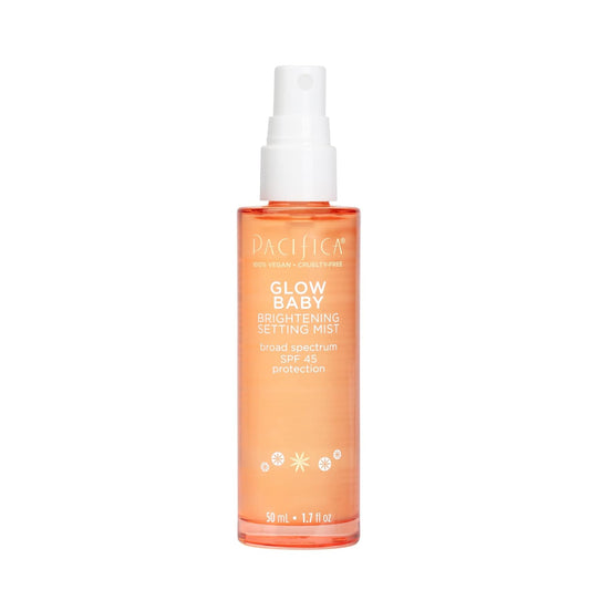 Pacifica Beauty, Glow Baby Brightening SPF 45 Makeup Setting Spray, Broad Spectrum UVA/UVB Protection, Blue Light Protection, Non-Greasy, Face Sunscreen, Sets Makeup, Makeup Primer, Vegan Formula