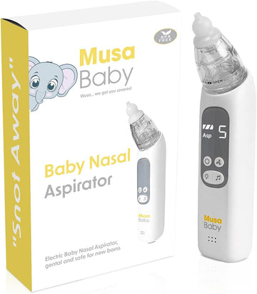 Electric Nasal Aspirator for Babies - Automatic Snot & Mucus Vacuum with Soft Silicone Tip,Gentle Suction for Boogers, Snot and Mucus, Electric Vac Sucking for Babies and Kids, White