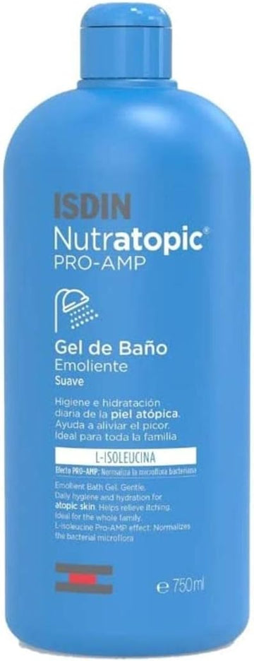 ISDIN Nutratopic®PRO-AMP Emollient Bath Gel (750ml) | Gentle shower gel for atopic or dry skin