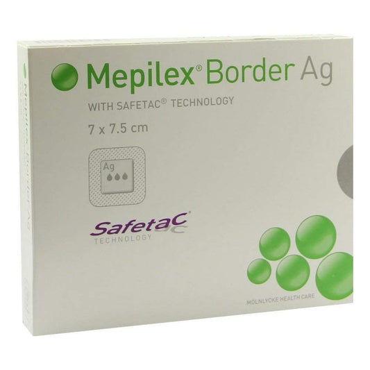 Mepilex 395260 Border Ag, Antimicrobial Absorbent Foam Dressing, 7 Cm X 7.5 Cm (Pack Of 5)