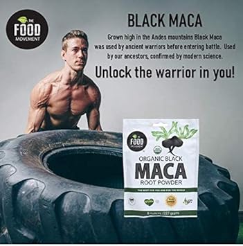 The Food Movement Co. Black Maca 500Mg 60 Capsules - Organic, Non-Gmo, Vegan, Gluten Free- Black Maca Root Supplement For Whole Body Wellness : Health & Household