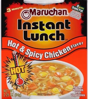 Maruchan Instant Lunch Hot and Spicy Chicken Flavor Soup - 2.25 oz - 6 Pack