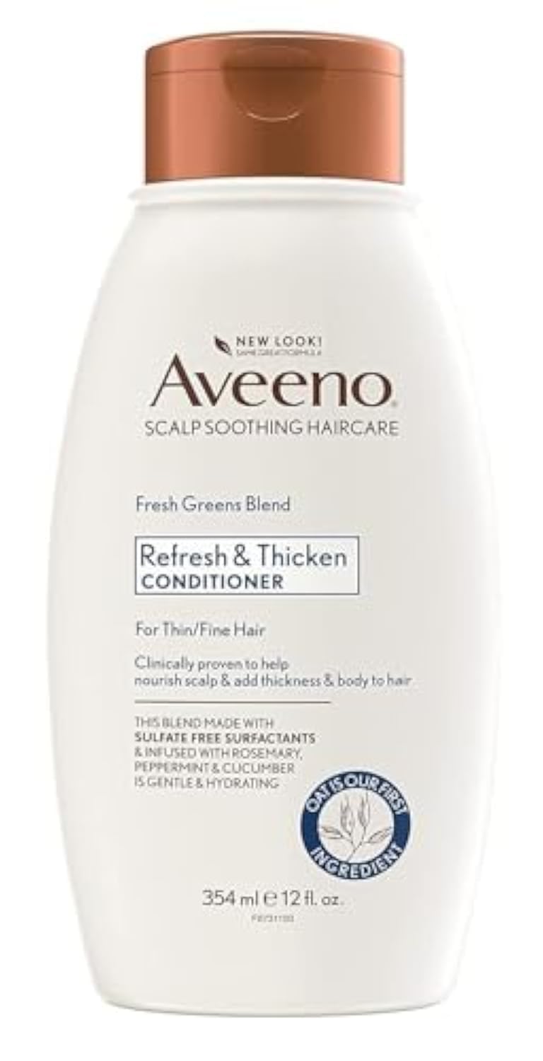 Aveeno Fresh Greens Blend Natural Volumizing Conditioner, Cucumber, Rosemary, For Fine Hair, 12 Fl Oz