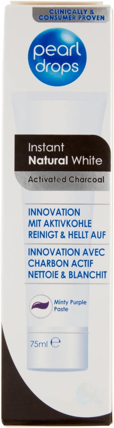 Pearl Drops - Instant Natural Professional Daily Toothpaste With Charcoal - Up To 4 Shades White - (75Ml) (Pack Of 2)