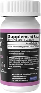 Proferrin Clear 30Ct | Us Made Heme Iron For High Absorption, Easy On Gi Tract | Natural, Nsf Certified, Dye Free
