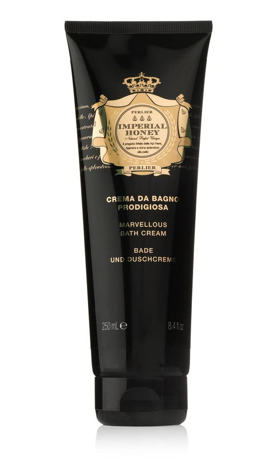 Perlier Imperial Honey Shower & Bath Cream - Nourishing & Soothing Luxury Bath Cream Made With 100% Organic Italian Honey For Deep Moisturization And Hydration (16.9 Fluid Oz.)