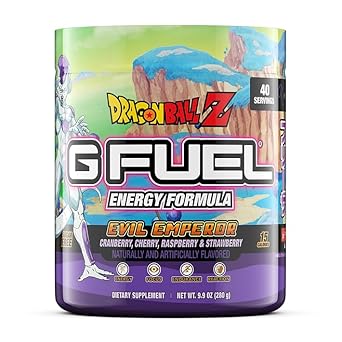 G Fuel Dragon Ball Z Energy Powder, Sugar Free, Clean Caffeine Focus Supplement, Water Mix, Berry Medley Flavor, Focus Amino, Vitamin + Antioxidant Blend, 9.9 Oz (40 Servings)