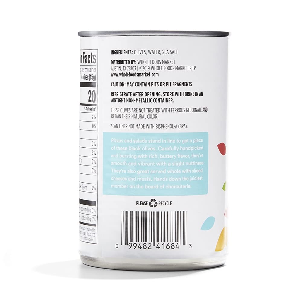 365 By Whole Foods Market, Ripe Large Pitted Olives, 6 Ounce : Grocery & Gourmet Food