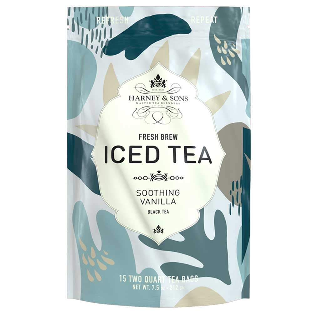 Harney & Sons, Soothing Black Iced Tea Fresh Brew Pouches Ct 20241, Vanilla, 15 Count