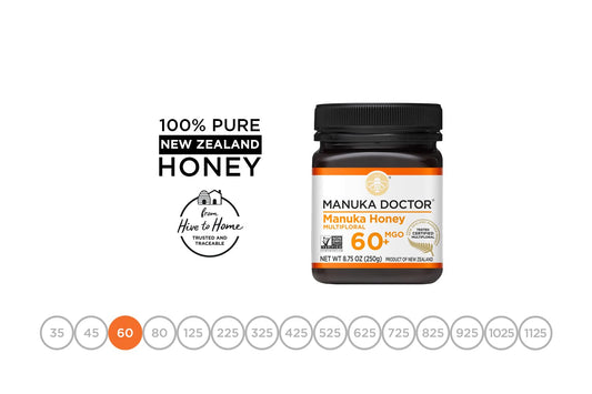 Manuka Doctor - Mgo 60+ Manuka Honey Multifloral, 100% Pure New Zealand Honey. Certified. Guaranteed. Raw. Non-Gmo (8.75Oz)