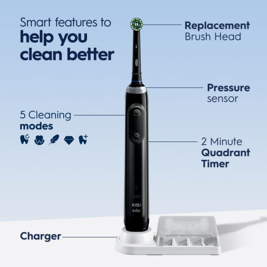 Oral-B Pro 5000 Smartseries Power Rechargeable Electric Toothbrush With Bluetooth Connectivity, Black Edition