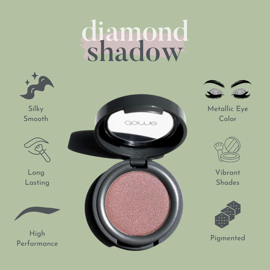 Dome Beauty Diamond Eye Shadow - Vegan, Cruelty-Free Shimmer Eyeshadow, Easy-To-Blend Long-Lasting Eye Makeup, Paraben-Free, Sulfate-Free, Natural Metallic Eyeshadow - Pink Prism .07 Oz : Beauty & Personal Care