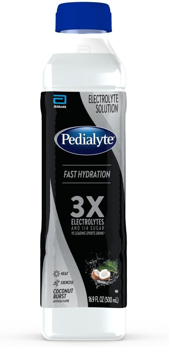 Pedialyte Electrolyte Solution, Coconut Burst, Hydration Drink, 1 Bottle, Half Liter Each