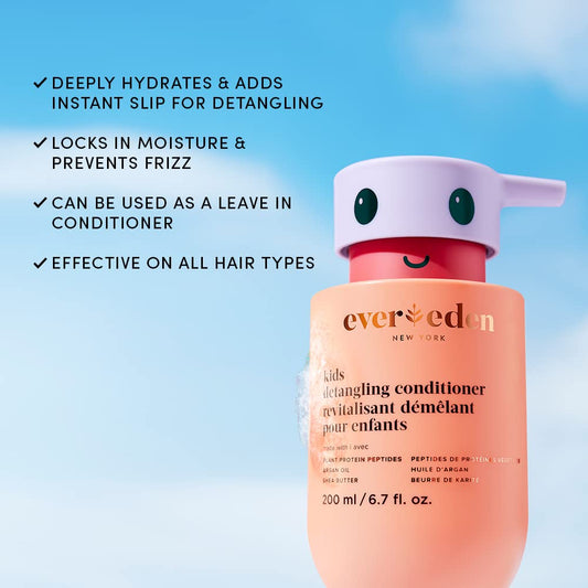 Evereden Kids Conditioner Detangler, 6.7 fl oz. | Plant Based Kids Haircare | Made With Clean and Non-toxic Ingredients | Natural Conditioner for Kids