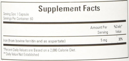 Cardiovascular Research Ferritin Maximum Absorption Iron Supplement 1-Pack, 01-Cream,60 Capsules