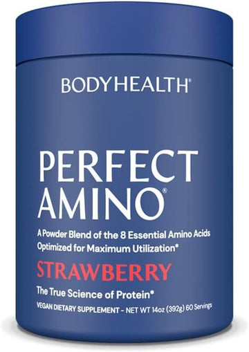 Bodyhealth Perfectamino Powder - Bcaa And Eaa Powder For Pre And Post Workout - Amino Acid Energy Drink Powder For Men And Women To Support Lean Muscle And Recovery - Strawberry - 60 Servings