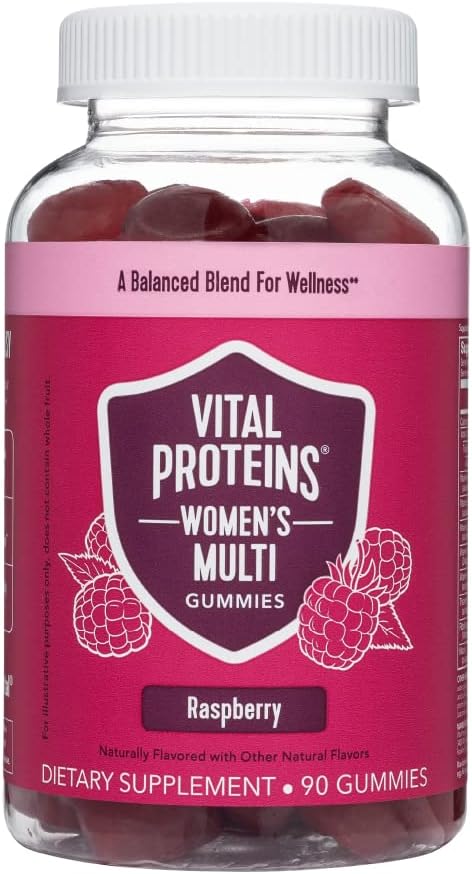 Vital Proteins Women's Multivitamin Gummies, B Vitamins, Antioxidants, and Essential Minerals, to Boost Energy, Support Metabolism, Immune Health, 45-Day Supply - 90ct, Raspberry Flavor