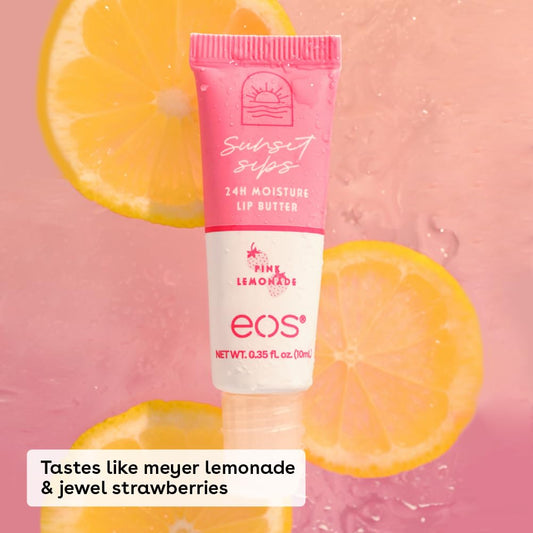 eos 24H Moisture Super Balm- Pink Lemonade & Wild Cherry Slushie, Lip Mask, Day or Night Lip Treatment, Made for Sensitive Skin, 0.35 fl oz, 2-Pack