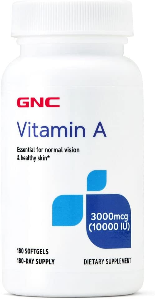 Gnc Vitamin A 3000Mcg (10000Iu), 180 Softgels, Promotes Normal Vision And Healthy Skin