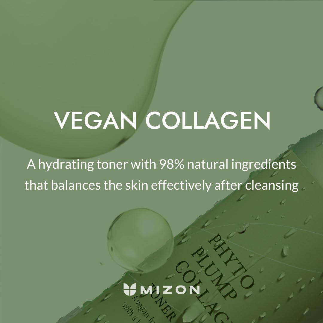 Mizon Phyto Plump Collagen Toner, Plant Collagen With Adenosine, Vegan Formula, Hydrating, Anti-Wrinkle Care (150 Ml/5.07 Fl Oz) : Beauty & Personal Care