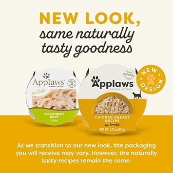 Applaws Natural Wet Cat Food In Broth, Limited Ingredient Cat Food Cups, Grain-Free, Cat Food Pots, No Artificials, 100% Natural Ingredient Cat Food, Chicken Breast In Broth (10 X 2.12 Oz Cups)