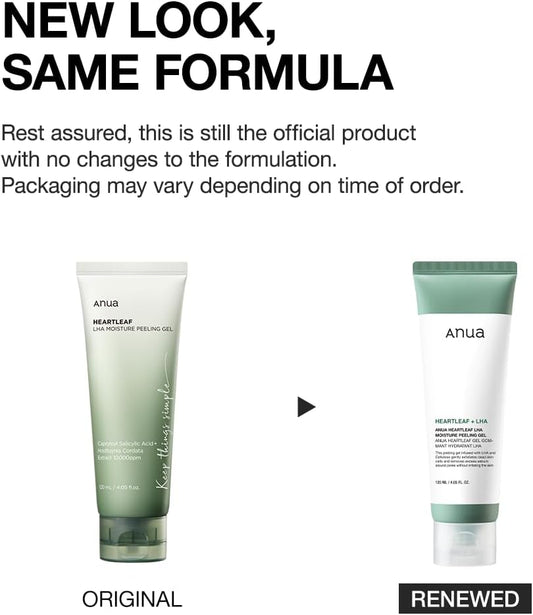 Anua Heartleaf Peeling Gel, Gentle Exfoliation With Lha, Soft Scrub With Natural Cellulose, Pore Vacuum & Dead Skin Removal, Soothing & Hydrating Facial Cleanser, Korean Skin Care, 100Ml/3.38 Fl.Oz