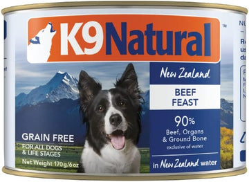 K9 Natural - Bpa & Gelatin Free Canned Dog Food - Beef, 6Oz (12 Pack)