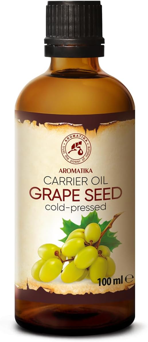 Grapeseed Oil 100Ml - Cold Pressed - 100% Pure And Natural - Vitis Vinifera - Italy - Best Benefits For Hair - Face And Skin Care - Massage